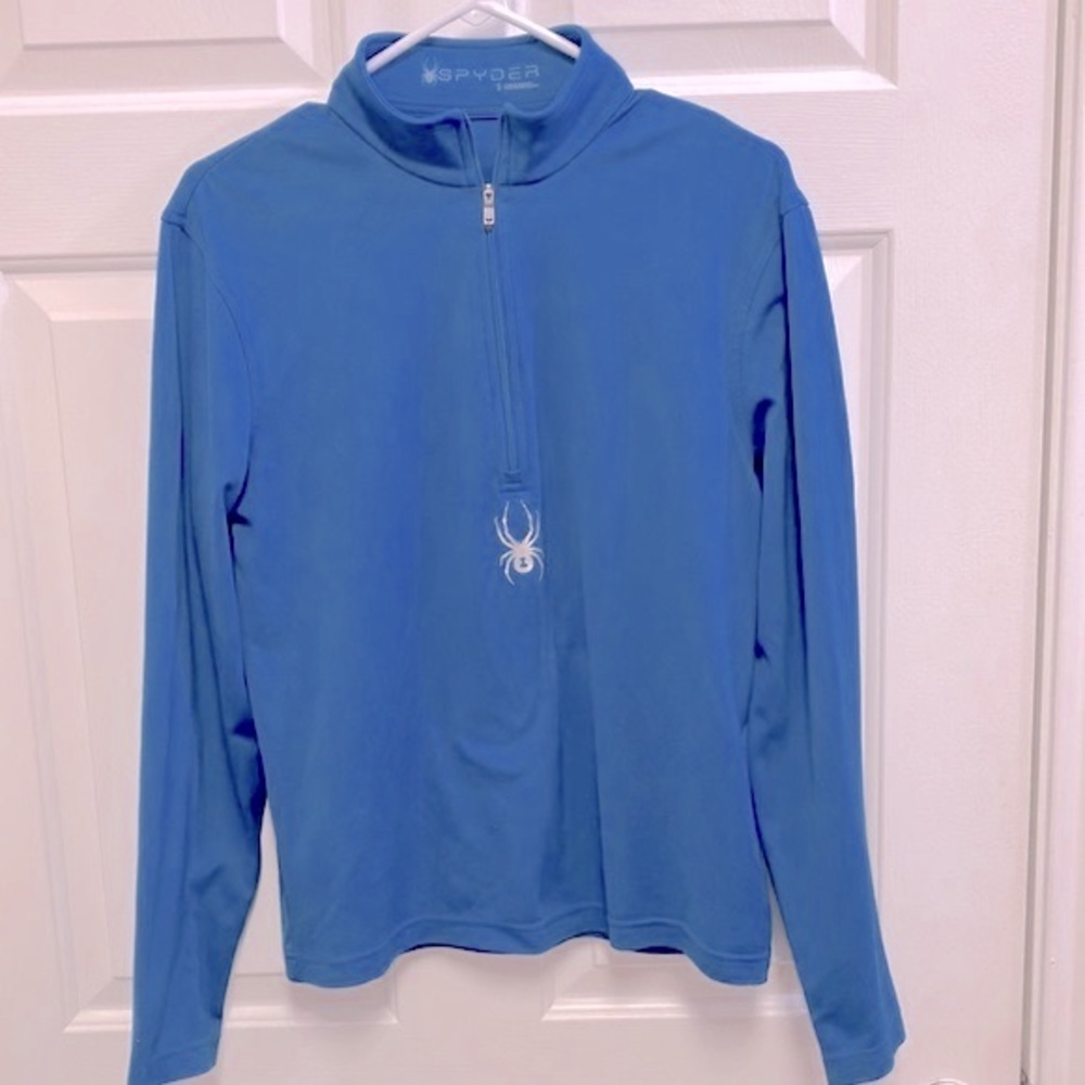 Women’s Spyder Tempting Half-Zip T-Neck Top Blue - Size Small